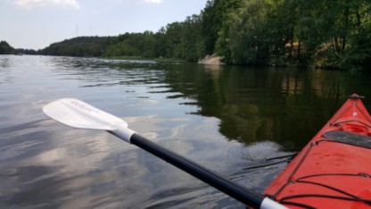 Kayaking in Lake Sicklasjön.